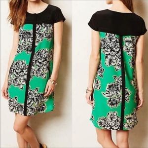 Anthropologie Ayame Maeve silk dress green size 2